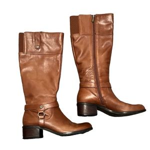 Bandolino Brown Leather Riding Boots Size 7